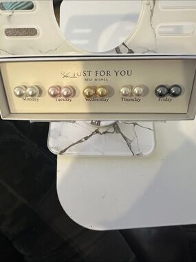 'Just For You' Pearl Stud Earring Set - Days of Week